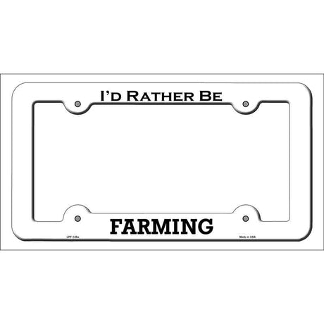 Farming Novelty Metal License Plate Frame LPF-145 White