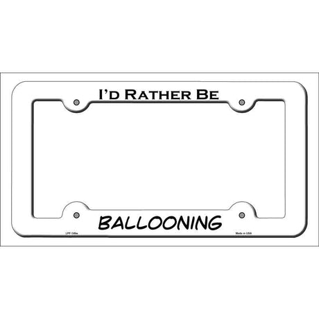 Ballooning Novelty Metal License Plate Frame LPF-149 White