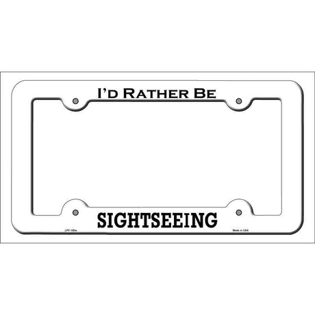 Sightseeing Novelty Metal License Plate Frame LPF-150 White