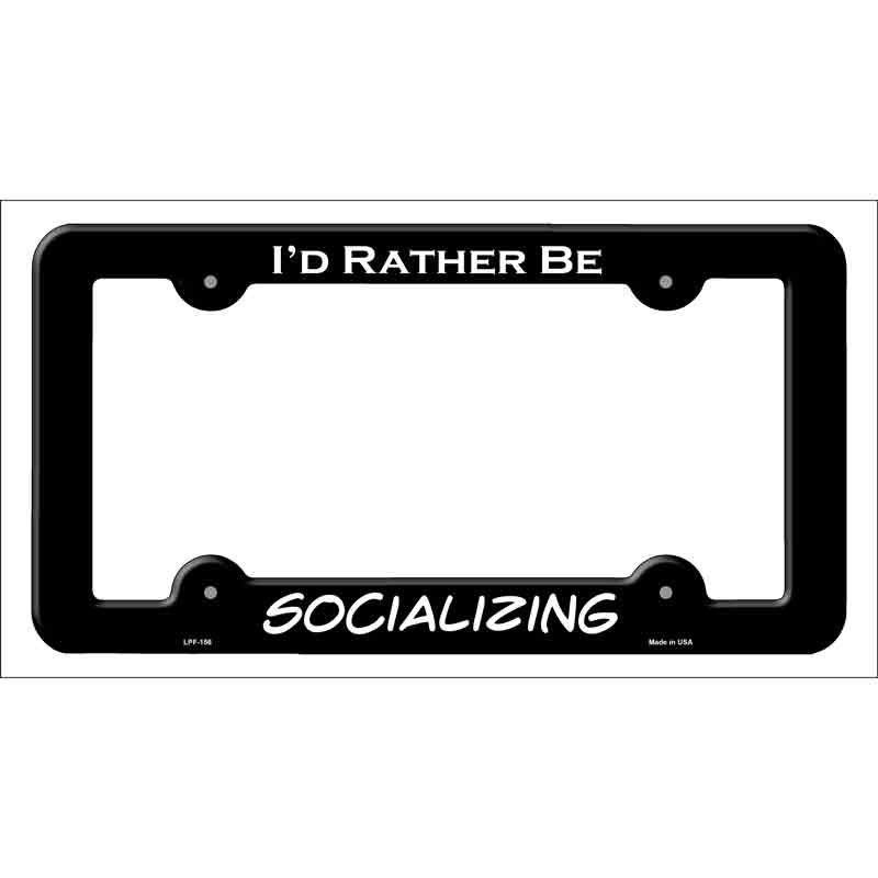 Socializing Novelty Metal License Plate Frame LPF-156 Black