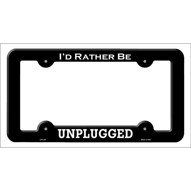 Unplugged Novelty Metal License Plate Frame LPF-157 Black