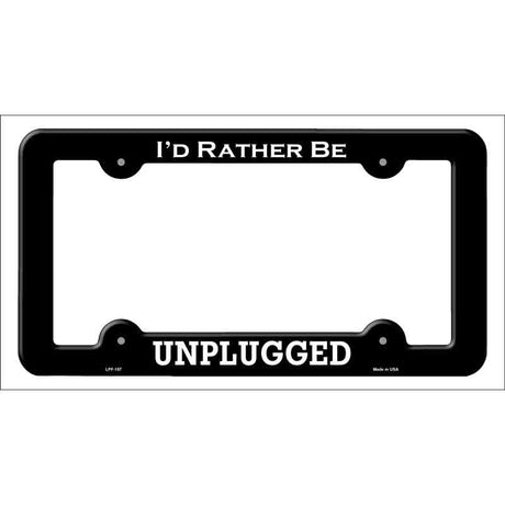 Unplugged Novelty Metal License Plate Frame LPF-157 Black