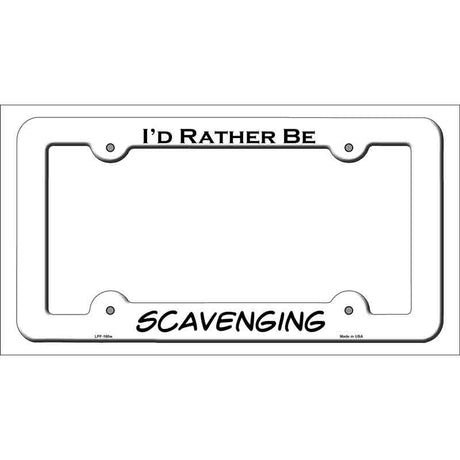 Scavenging Novelty Metal License Plate Frame LPF-160 White