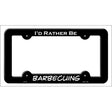 Barbecuing Novelty Metal License Plate Frame LPF-164 Black