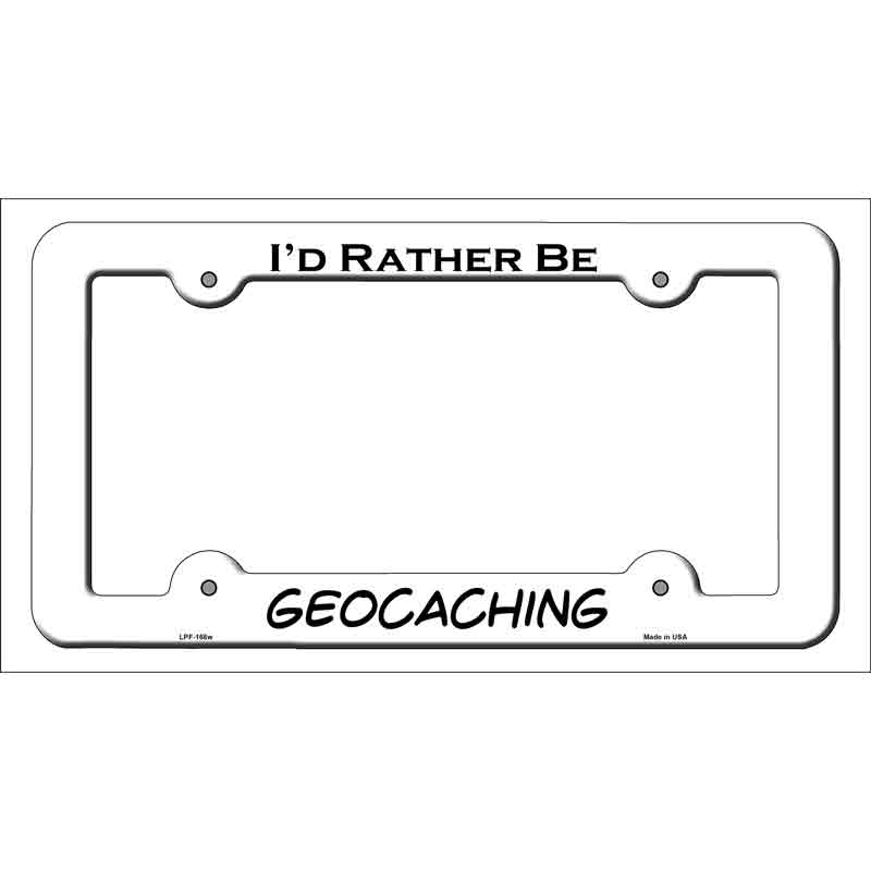 Geocaching Novelty Metal License Plate Frame LPF-168 White