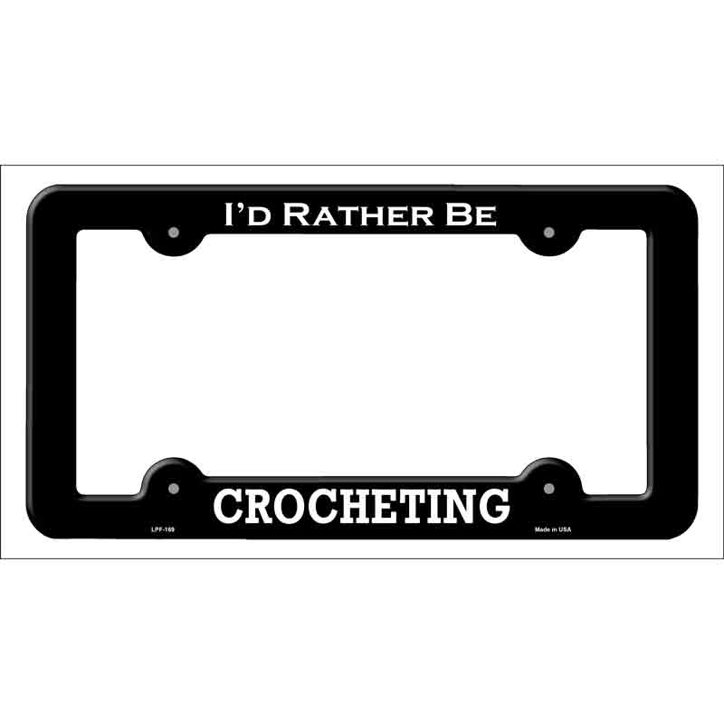 Crocheting Novelty Metal License Plate Frame LPF-169 Black