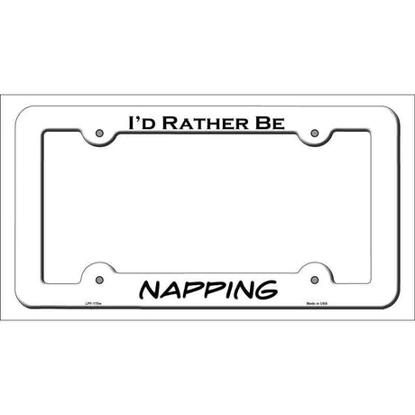 Napping Novelty Metal License Plate Frame LPF-170 White