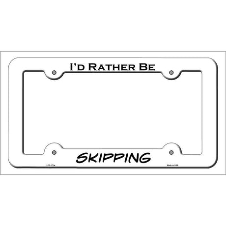 Skipping Novelty Metal License Plate Frame LPF-171 White