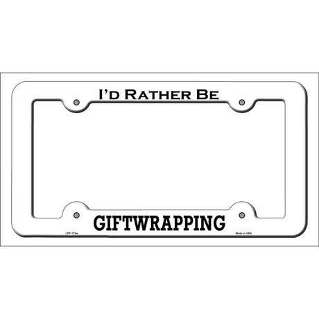 Giftwrapping Novelty Metal License Plate Frame LPF-173 White