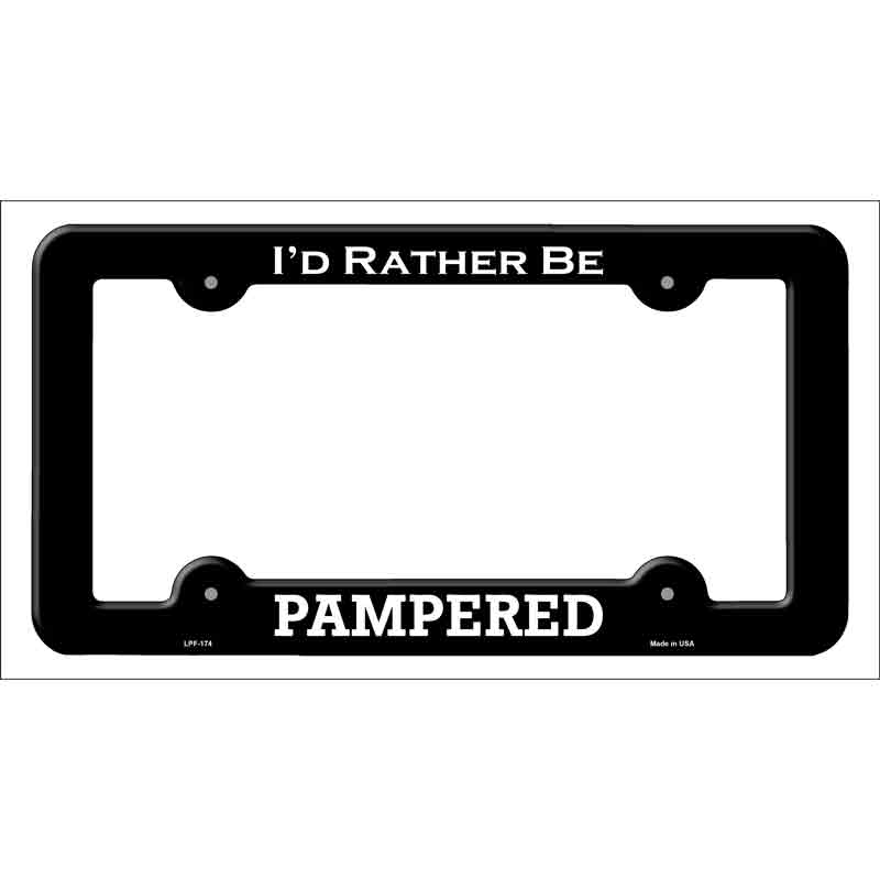 Pampered Novelty Metal License Plate Frame LPF-174 Black