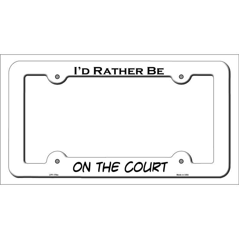 On The Court Novelty Metal License Plate Frame LPF-176 White