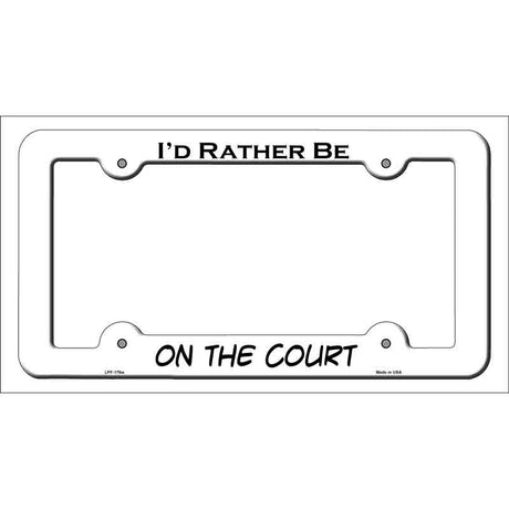 On The Court Novelty Metal License Plate Frame LPF-176 White