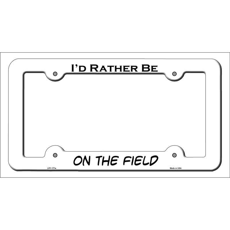 On The Field Novelty Metal License Plate Frame LPF-177 White