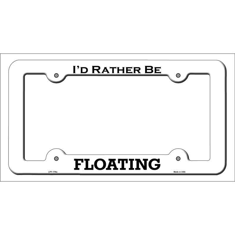 Floating Novelty Metal License Plate Frame LPF-179 White