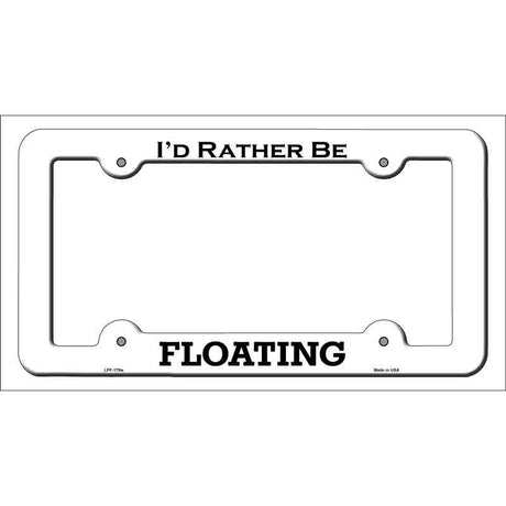 Floating Novelty Metal License Plate Frame LPF-179 White