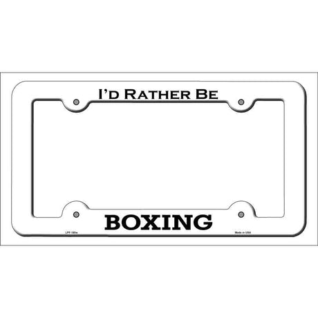 Boxing Novelty Metal License Plate Frame LPF-180 White