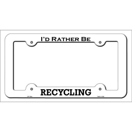 Recycling Novelty Metal License Plate Frame LPF-182 White