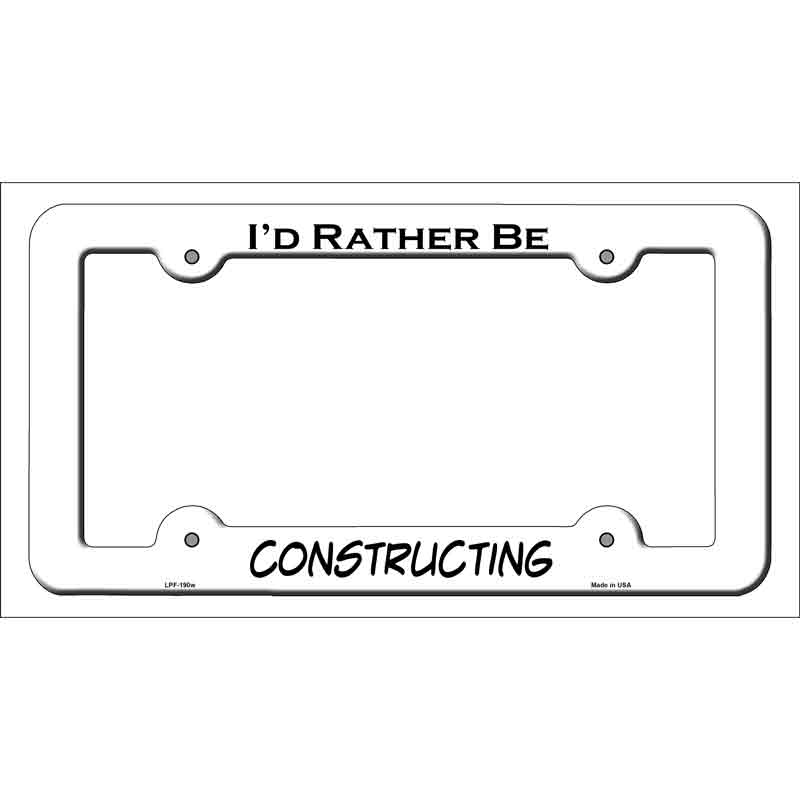 Constructing Novelty Metal License Plate Frame LPF-190 White