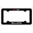 Bulldog Novelty Metal License Plate Frame LPF-193 Black