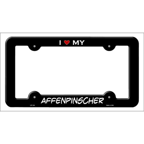 Affenpinscher Novelty Metal License Plate Frame LPF-194 Black