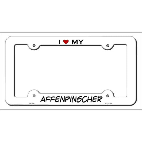 Affenpinscher Novelty Metal License Plate Frame LPF-194 White