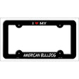 American Bulldog Novelty Metal License Plate Frame LPF-195 Black