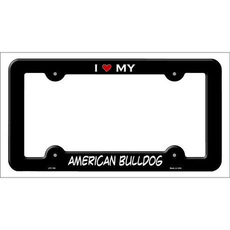 American Bulldog Novelty Metal License Plate Frame LPF-195 Black