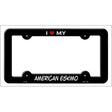 American Eskimo Novelty Metal License Plate Frame LPF-196 Black