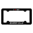 Bearded Colie Novelty Metal License Plate Frame LPF-197 Black