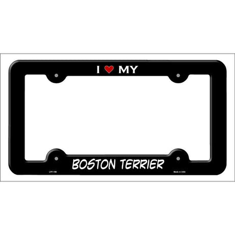 Boston Terrier Novelty Metal License Plate Frame LPF-198 Black