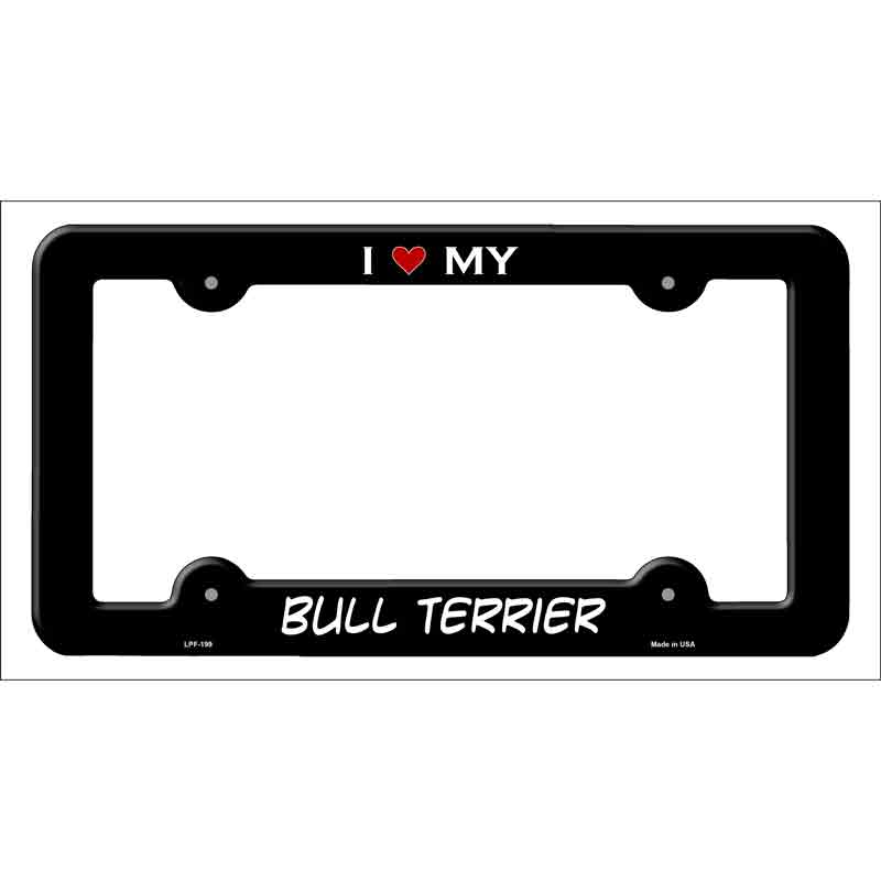 Bull Terrier Novelty Metal License Plate Frame LPF-199 Black