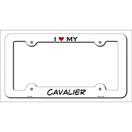 Cavalier Novelty Metal License Plate Frame LPF-200 White