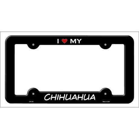 Chihuahua Novelty Metal License Plate Frame LPF-201 Black