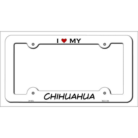 Chihuahua Novelty Metal License Plate Frame LPF-201 White