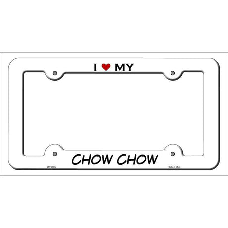 Chow Chow Novelty Metal License Plate Frame LPF-202 White