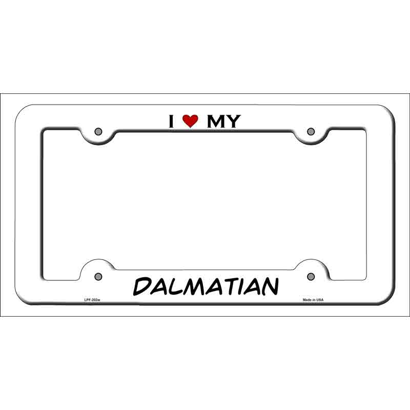 Dalmatian Novelty Metal License Plate Frame LPF-203 White