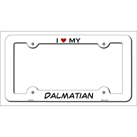 Dalmatian Novelty Metal License Plate Frame LPF-203 White