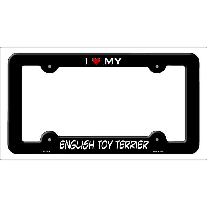 English Toy Terrier Novelty Metal License Plate Frame LPF-204 Black
