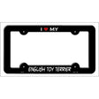 English Toy Terrier Novelty Metal License Plate Frame LPF-204 Black