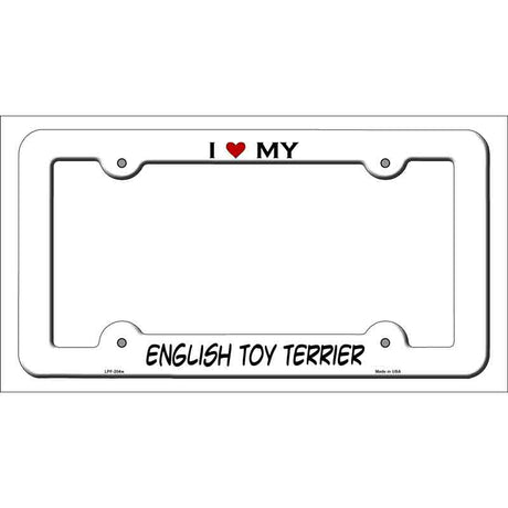 English Toy Terrier Novelty Metal License Plate Frame LPF-204 White