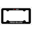 French Bulldog Novelty Metal License Plate Frame LPF-205 Black