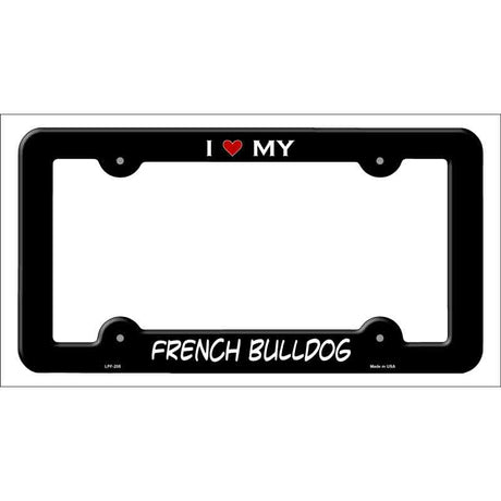 French Bulldog Novelty Metal License Plate Frame LPF-205 Black