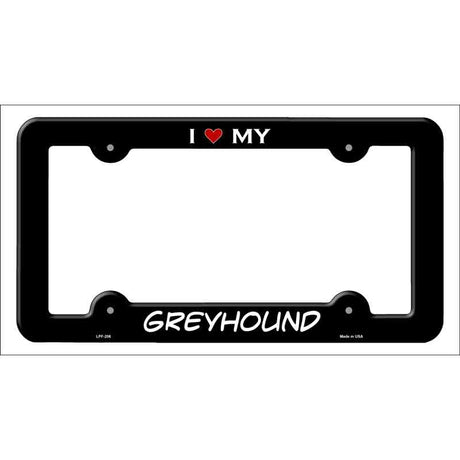 Greyhound Novelty Metal License Plate Frame LPF-206 Black