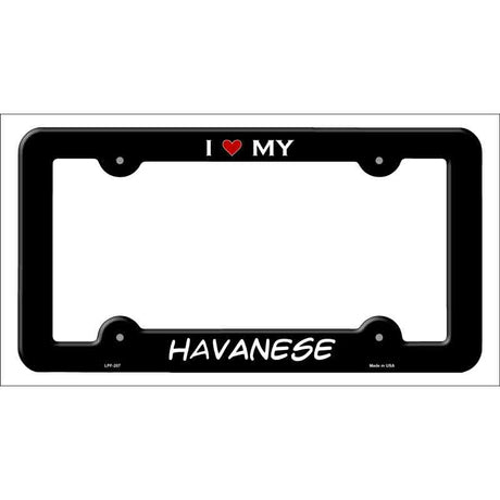 Havanese Novelty Metal License Plate Frame LPF-207 Black