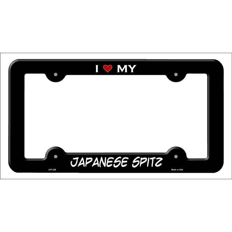 Japanese Spitz Novelty Metal License Plate Frame LPF-208 Black