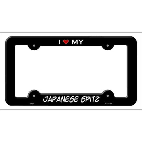 Japanese Spitz Novelty Metal License Plate Frame LPF-208 Black