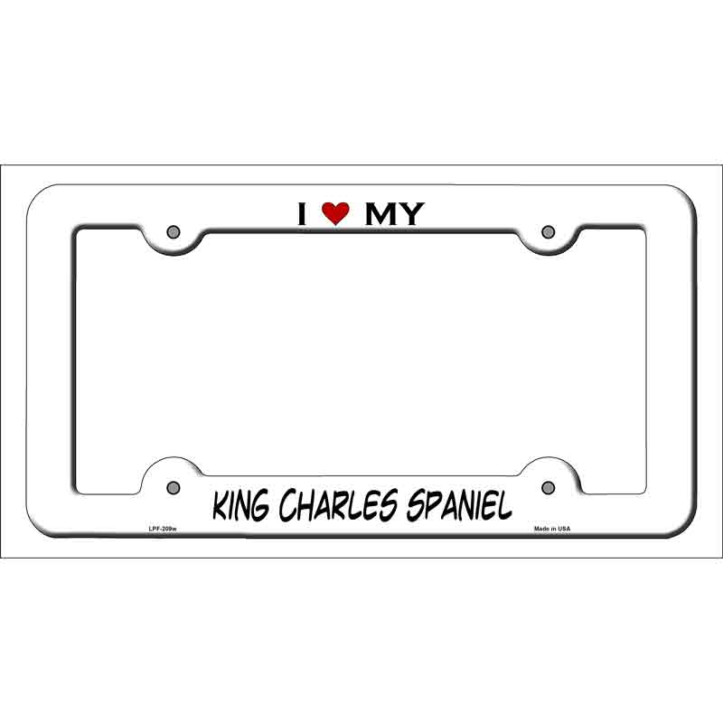 King Charles Novelty Metal License Plate Frame LPF-209 White