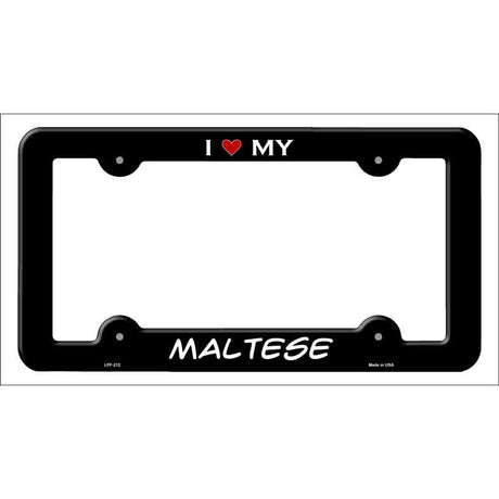 Maltese Novelty Metal License Plate Frame LPF-212 Black