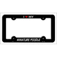 Miniature Poodle Novelty Metal License Plate Frame LPF-213 Black