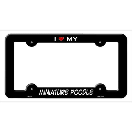 Miniature Poodle Novelty Metal License Plate Frame LPF-213 Black